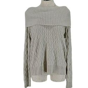 Covington Beige XL Cable Knitted Cowl‎ Sweater
